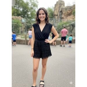 XTaren Romper. Sheer Top Lace Bottom. Sexy, Coastal, Y2K, Lagenlook,Comfy Size L